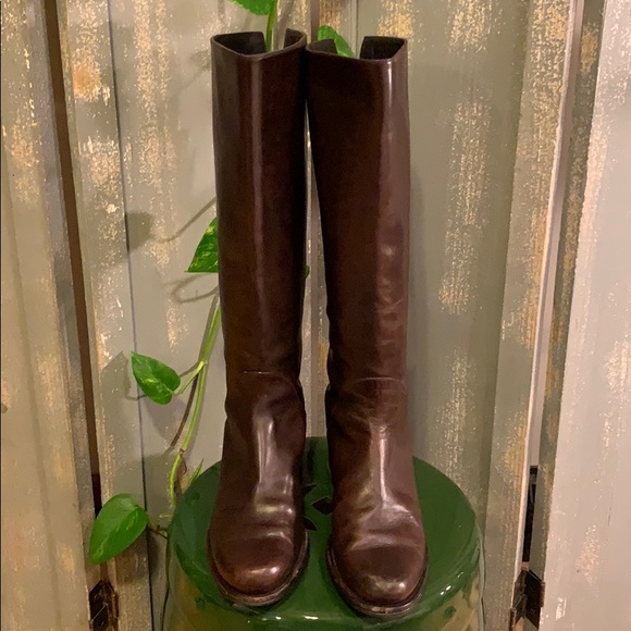 Stuart Weitzman Tall Brown zipper back boots - Picture 2 of 15